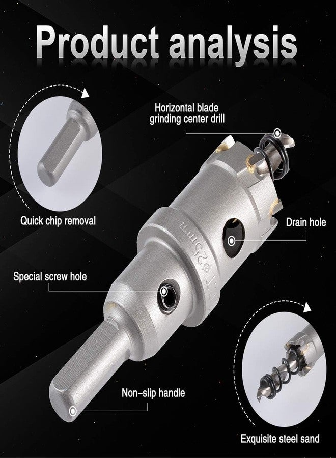 UPTODATETOOLS منشار ثقب من كربيد التنجستن بقطر 25 مم من UPTODATETOOLS، مجموعة مناشير ثقب برؤوس من كربيد التنجستن للفولاذ المقاوم للصدأ والصفائح والمعادن - Image 4